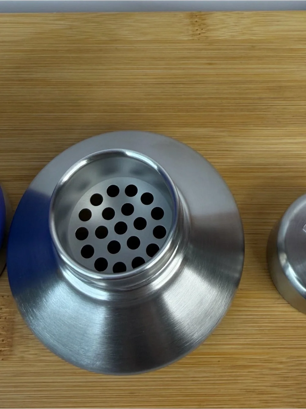 Yeti Blue Stainless Steel Cocktail Shaker with Brushed Steel Top